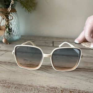 Boho Chic White Square Sunglasses